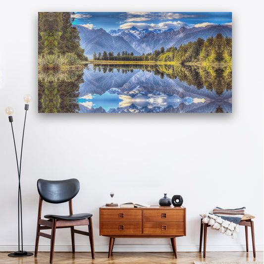 Reflective Beauty Lake Matheson Wall Canvas