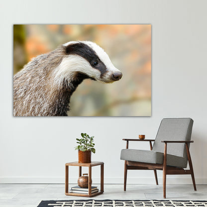 Woodland Badger Canvas Art