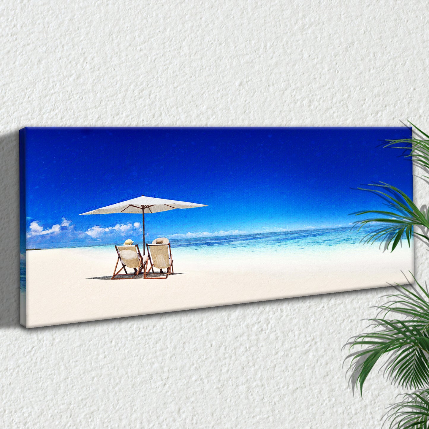 Sandy Shoreline Chairs Canvas Wall Art