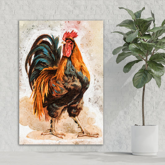 Canvas Wall Decor Featuring Abstract Free-Range Chicken