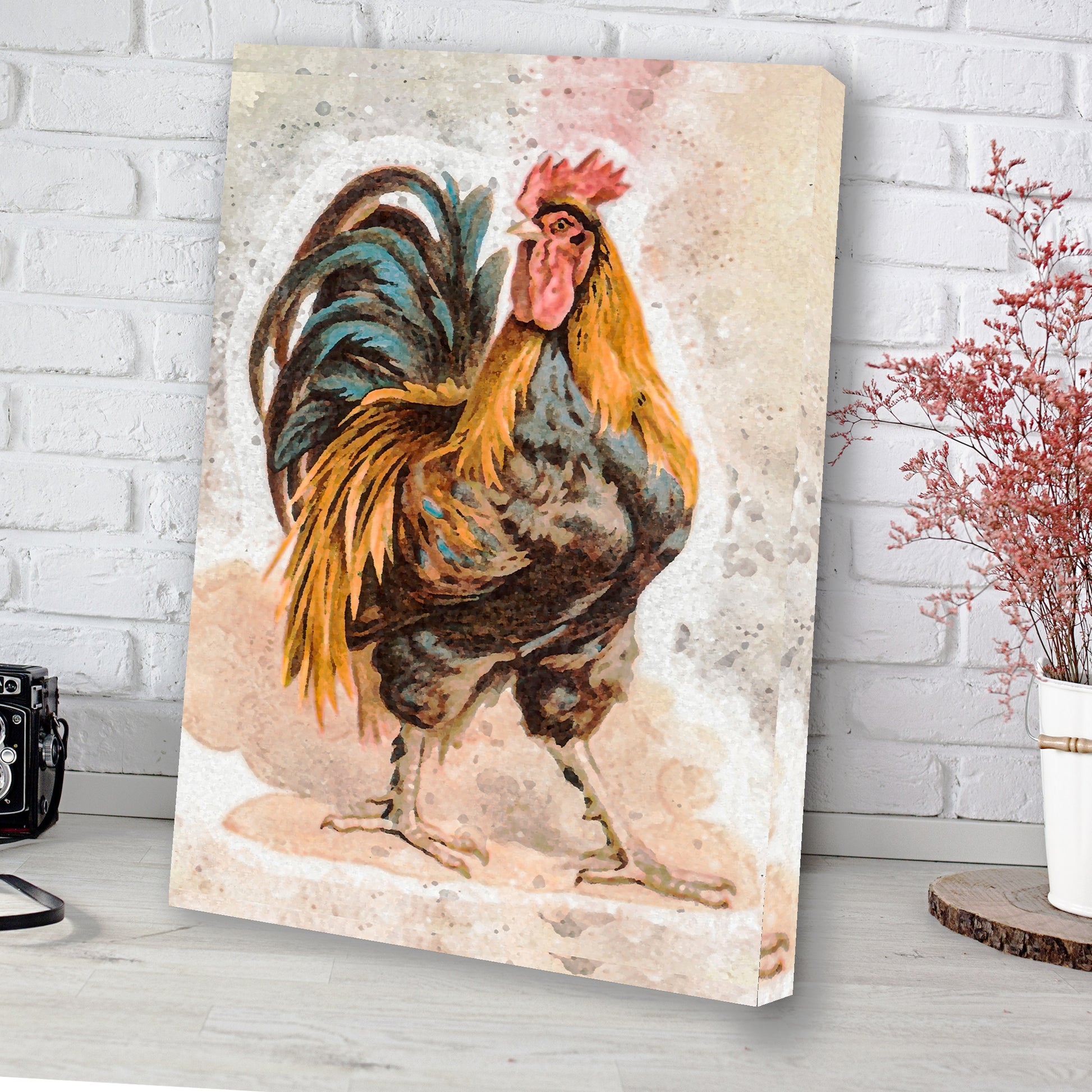 Canvas Wall Decor Featuring Abstract Free-Range Chicken