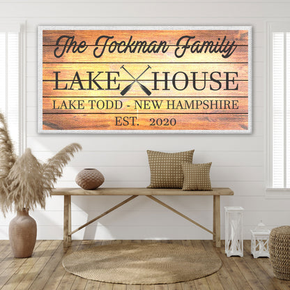 The Family Lake House Paddle Sign