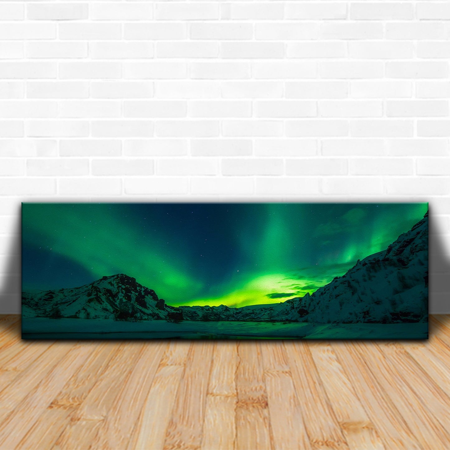 Aurora Painted Over Mountains Canvas Wall Art