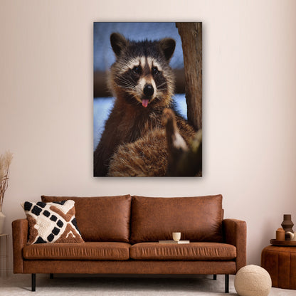 Cute Critter Raccoon Canvas Wall Art from the Forest
