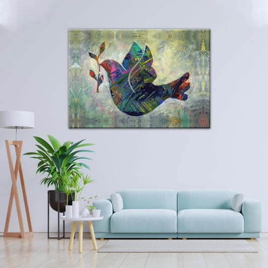 Canvas Wall Decor Showcasing Abstract Dove Artistry II