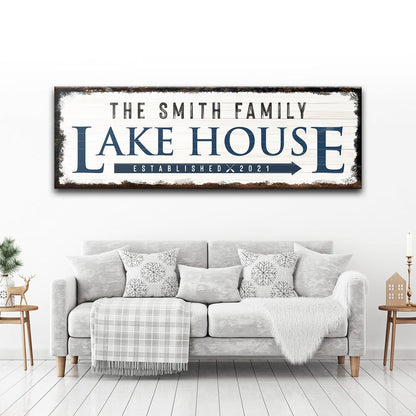 Family Lake House Arrow Sign
