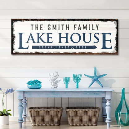 Family Lake House Arrow Sign