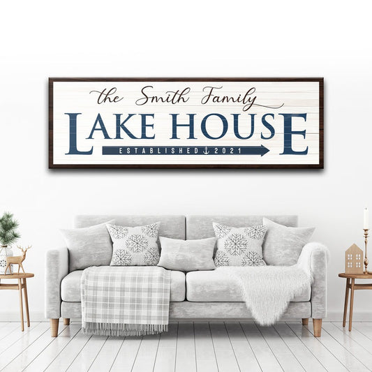 Family Lake House Arrow Sign
