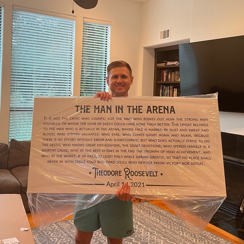 The Man In The Arena Sign