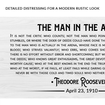 The Man In The Arena Sign