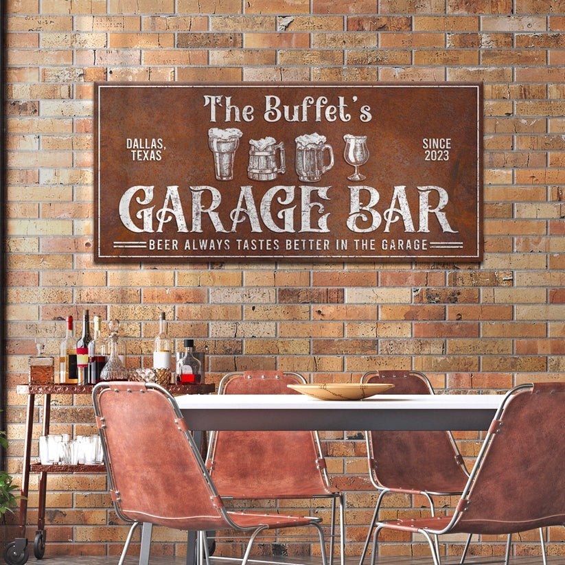 Rustic Garage Bar Sign
