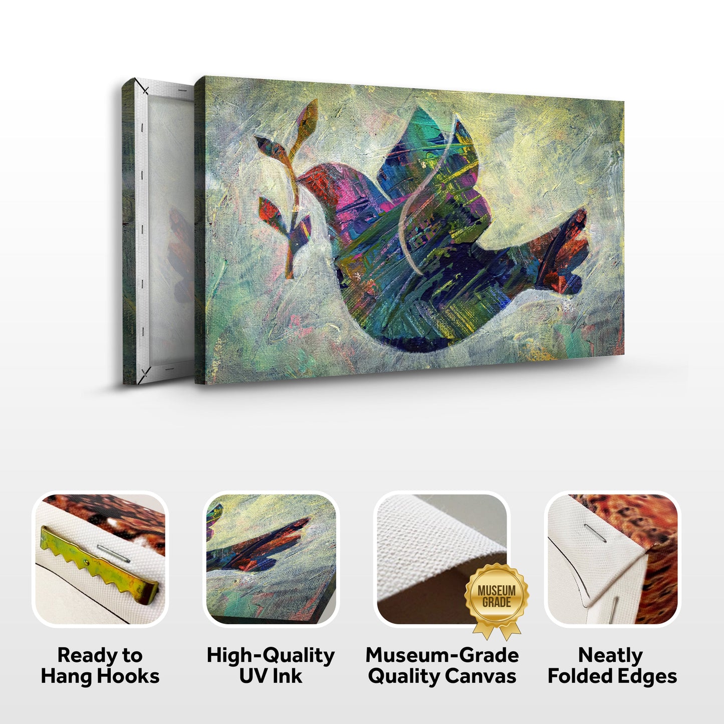 Canvas Wall Decor Showcasing Abstract Dove Artistry II