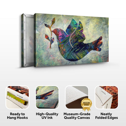 Canvas Wall Decor Showcasing Abstract Dove Artistry II