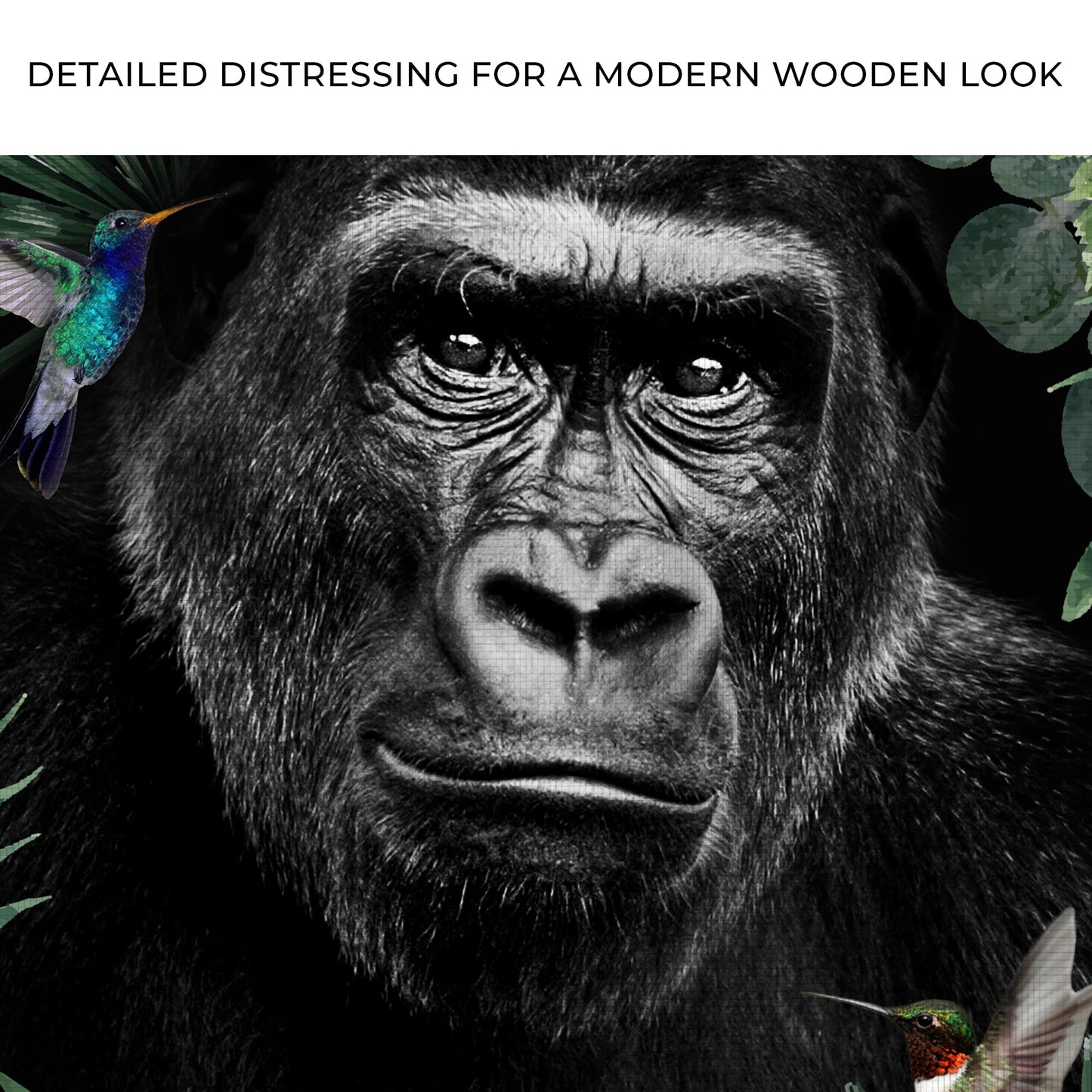 Green-Hued Forest Monkey Canvas Wall Art