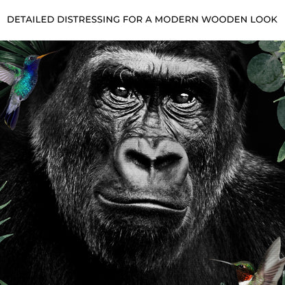 Green-Hued Forest Monkey Canvas Wall Art