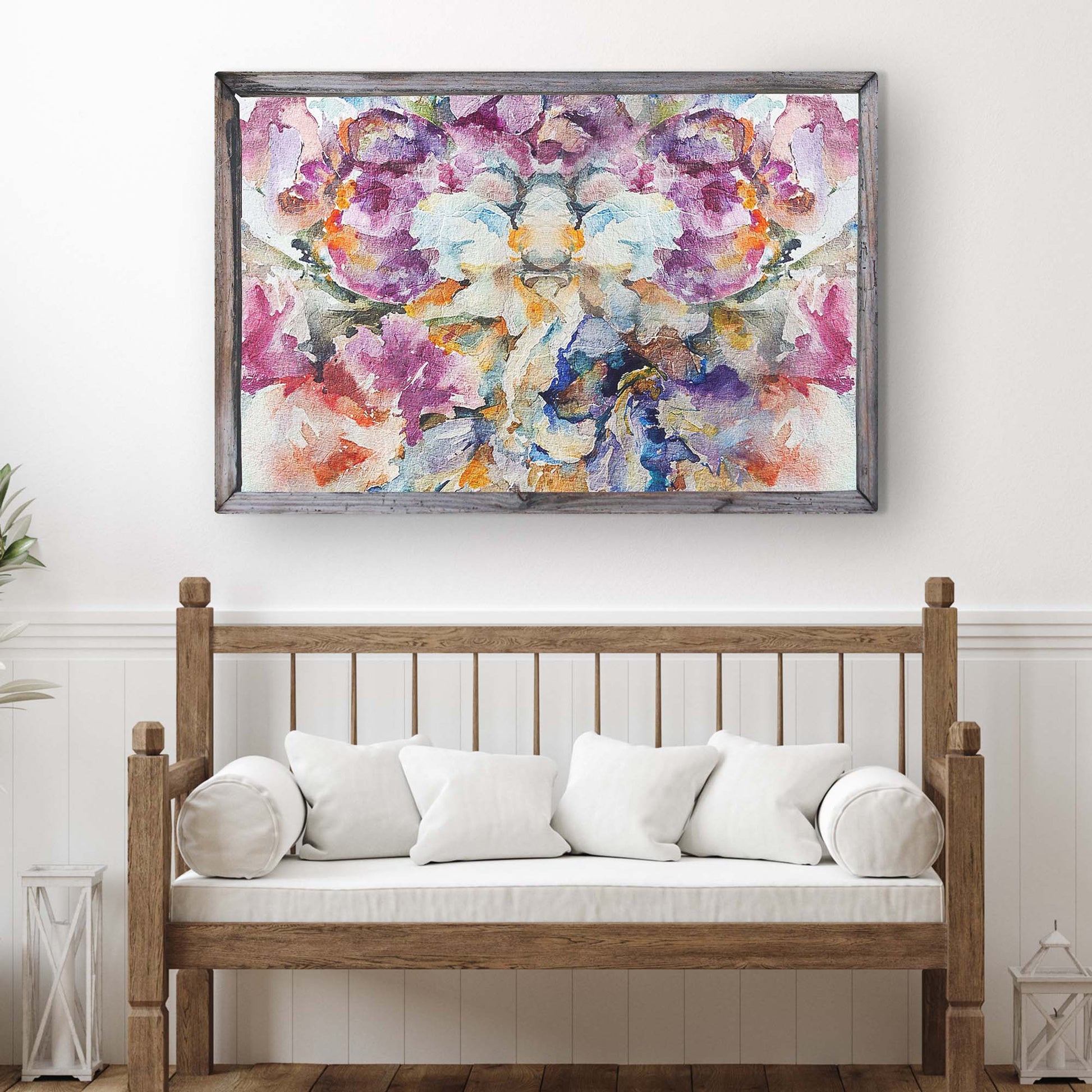 Wildflower Kaleidoscope Colorful Wildflower Abstract Canvas Wall Art
