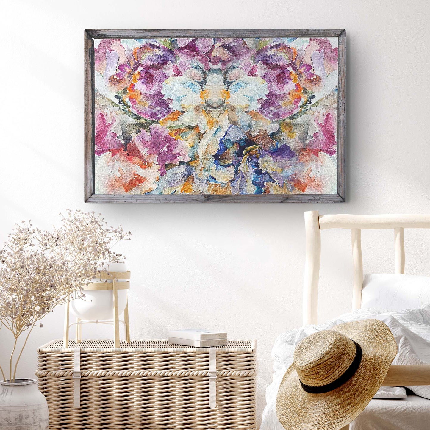 Wildflower Kaleidoscope Colorful Wildflower Abstract Canvas Wall Art