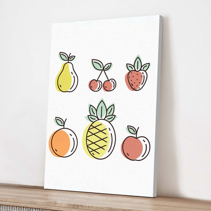 Abstract Fruit Sketches Wall Art with Line Artistry