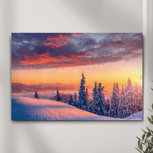 Arctic Mountain at Sunset  Canvas Wall Art with Nature