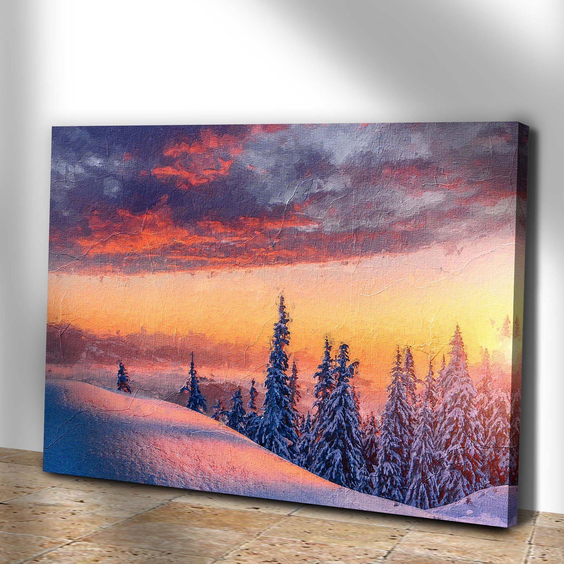Arctic Mountain at Sunset  Canvas Wall Art with Nature