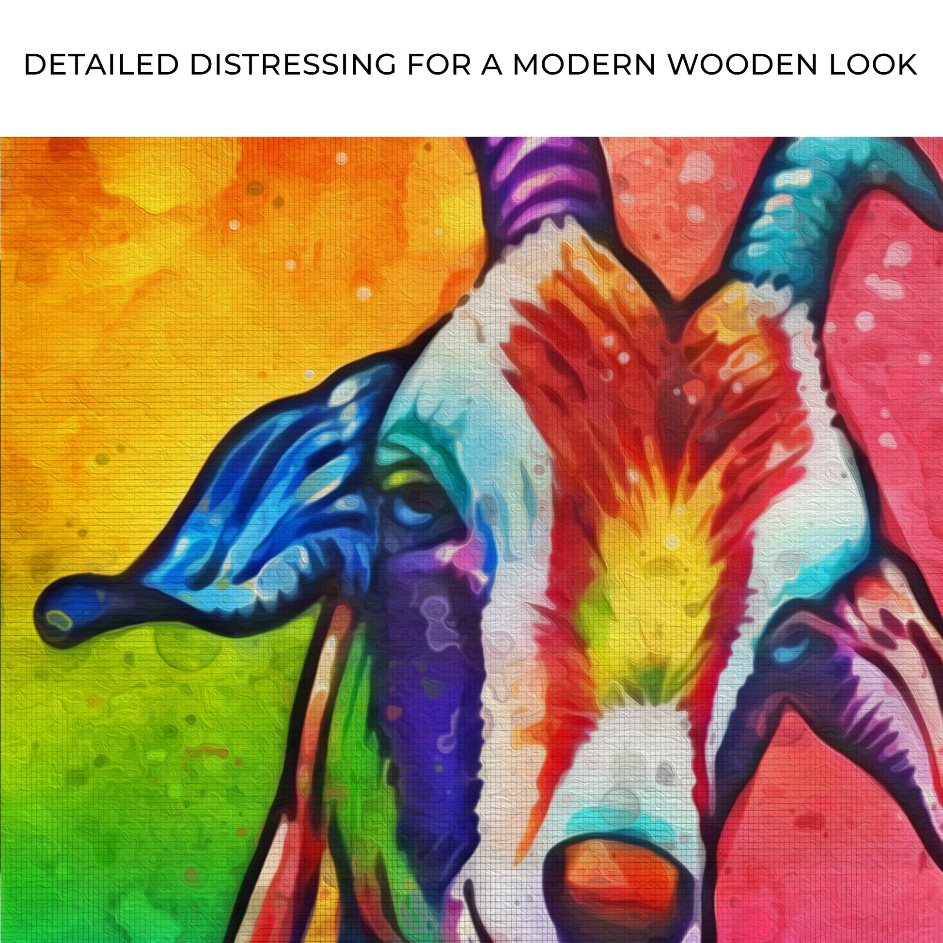 Horned Spectrum Colorful Splash Horned Goat Canvas Wall Art