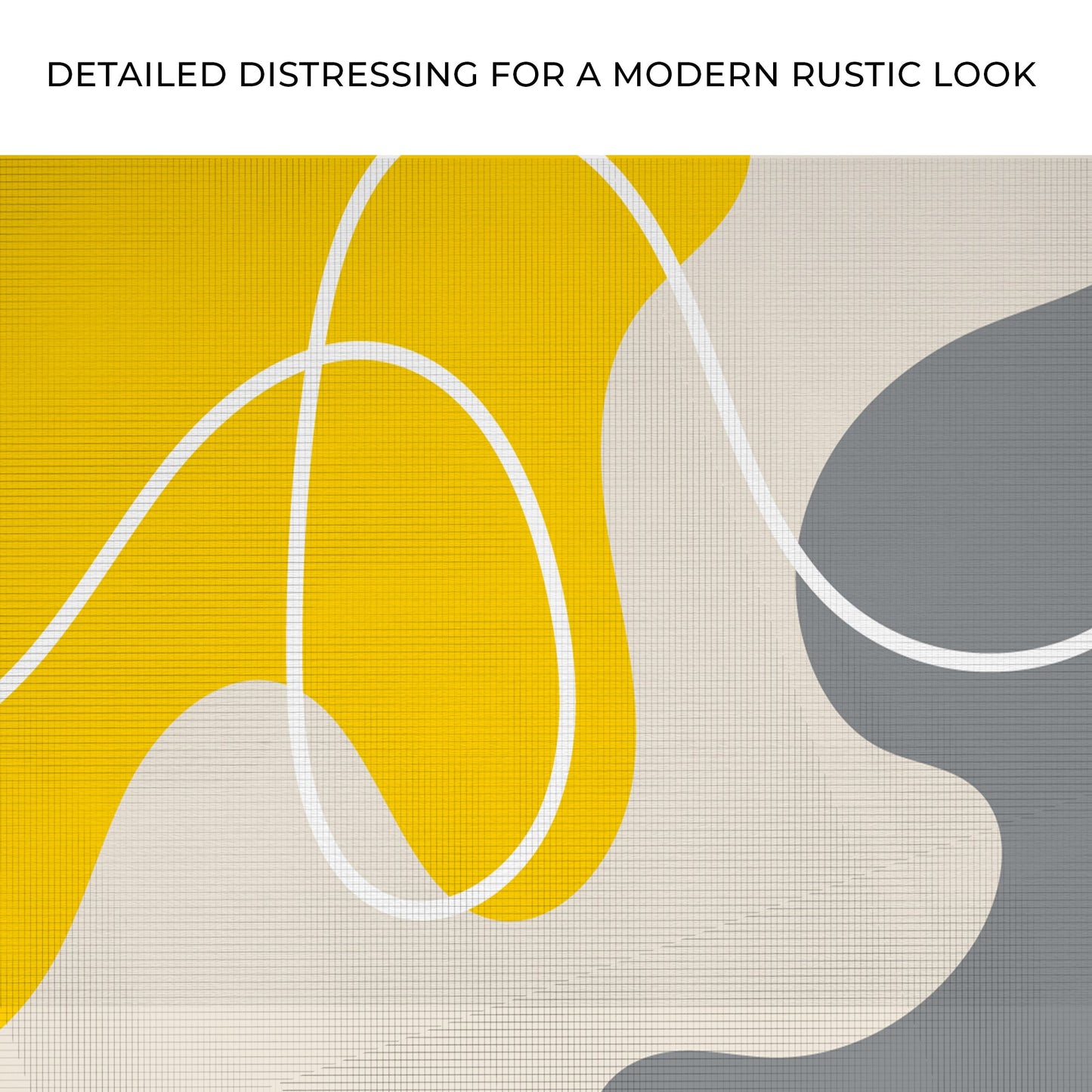  Abstract Yellow and Grey Linear Composition  Wall Art 