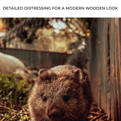 Wombat in the Forest  Canvas Wall Art with Wildlife