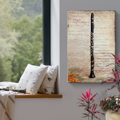 Rustic Serenade Clarinet Rustic Canvas Wall Art
