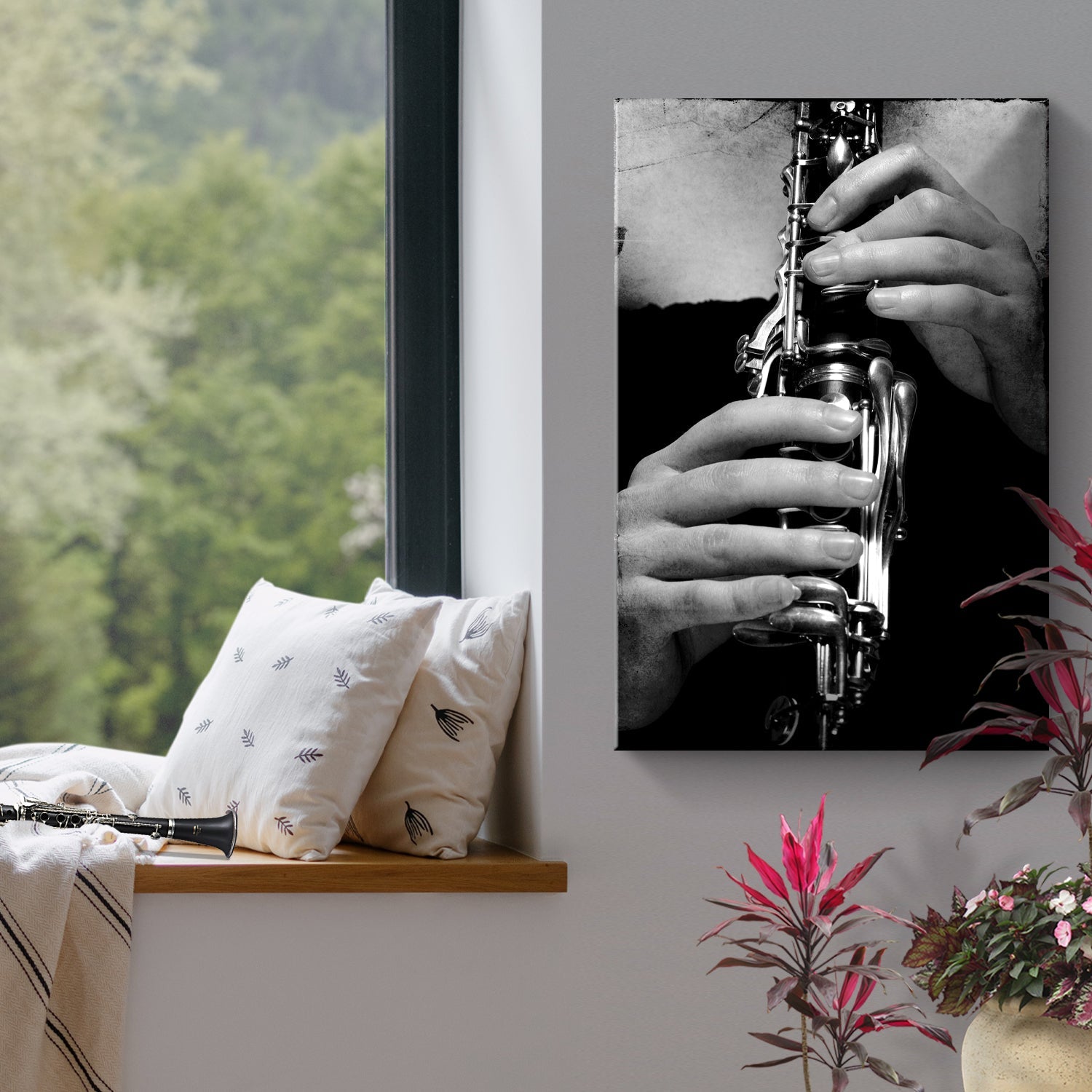 Clarinet Concerto Clarinet Playing Canvas Wall Art