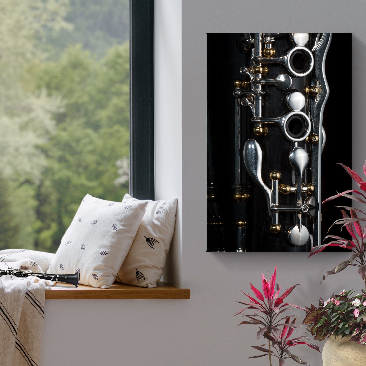 Intimate Sounds Clarinet Up Close Canvas Wall Art