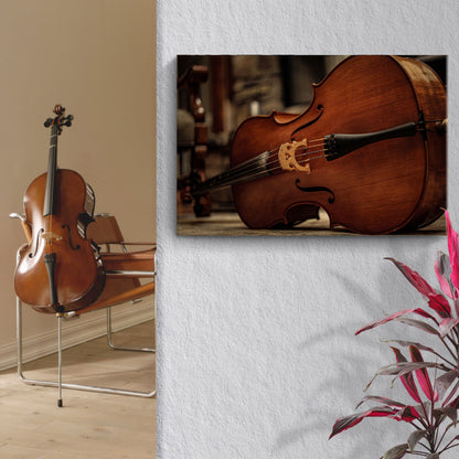 Modern Symphony Cello Modern Canvas Wall Art