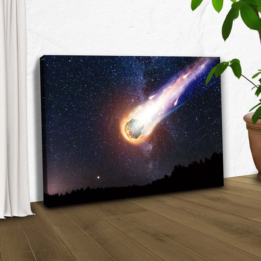 Celestial Comet Comet Hurtling Canvas Wall Art