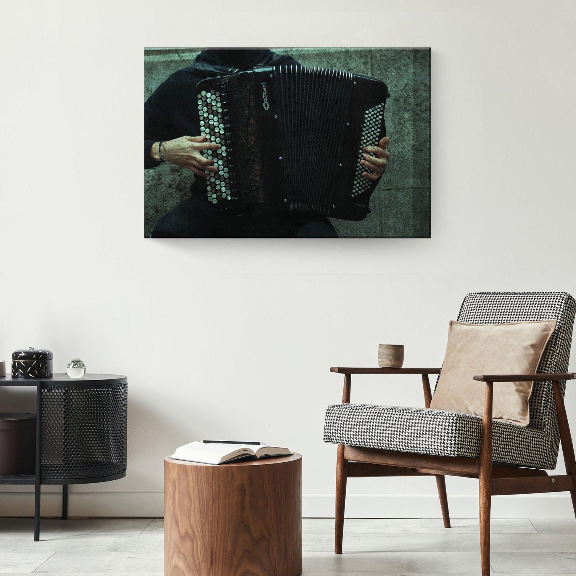 Canvas Wall Art with Grunge Accordion Aesthetic