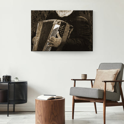 Canvas Wall Decor with Rustic Accordion Charm