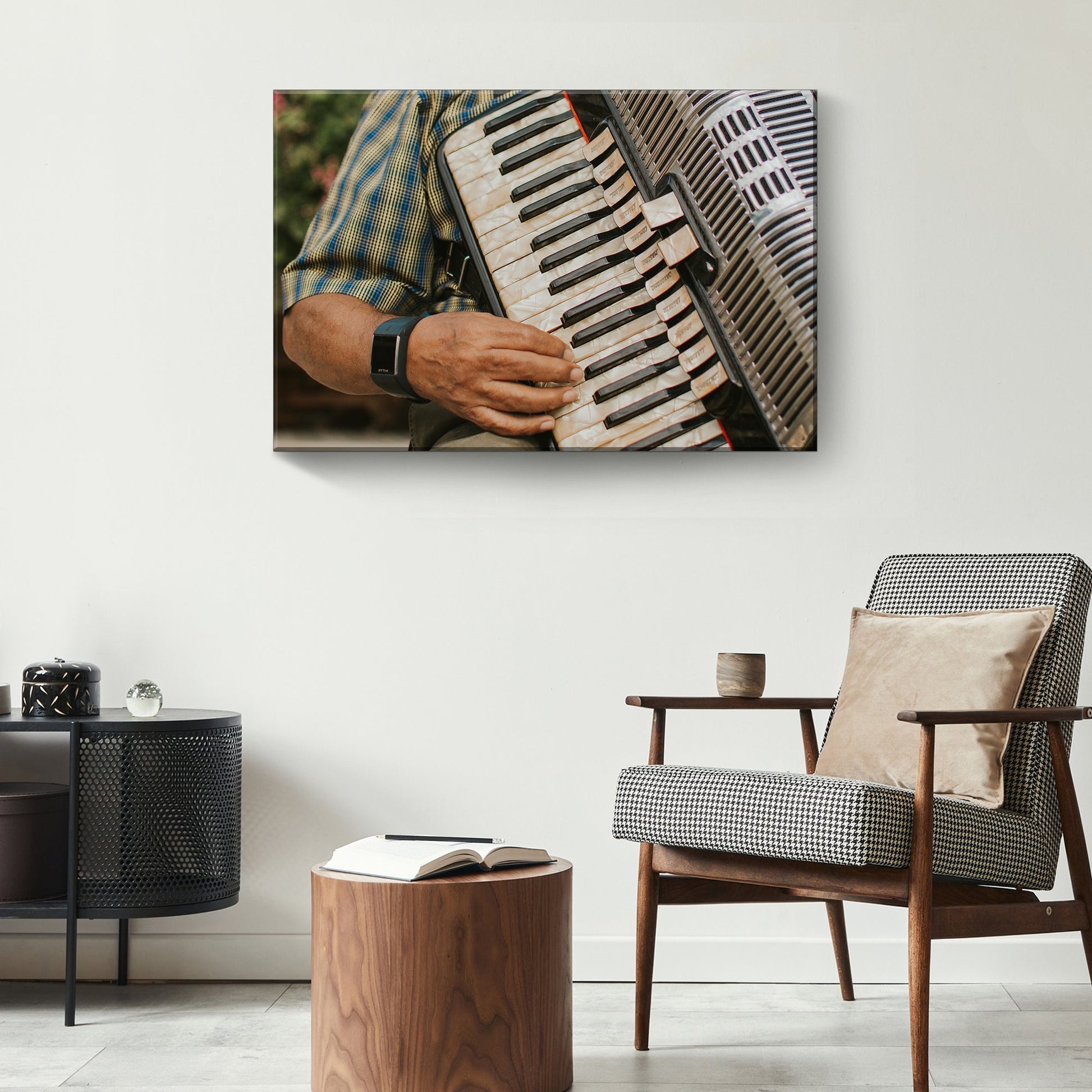Accordionist's Canvas Performance
