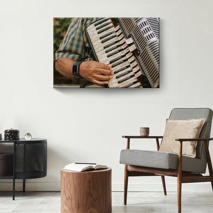 Accordionist's Canvas Performance