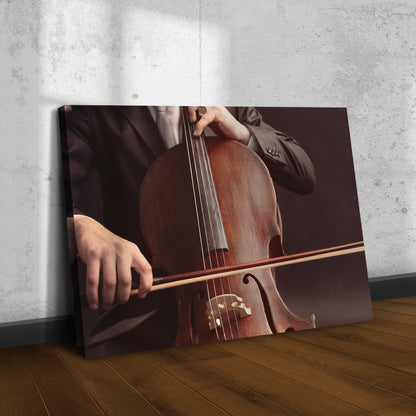 Grunge Serenade Cello Grunge Canvas Wall Art