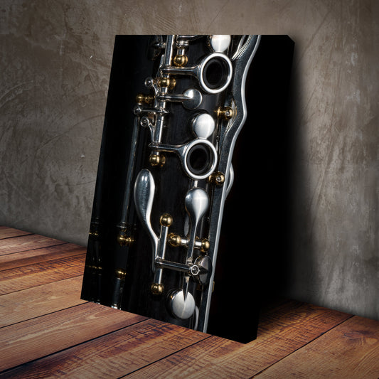 Intimate Sounds Clarinet Up Close Canvas Wall Art