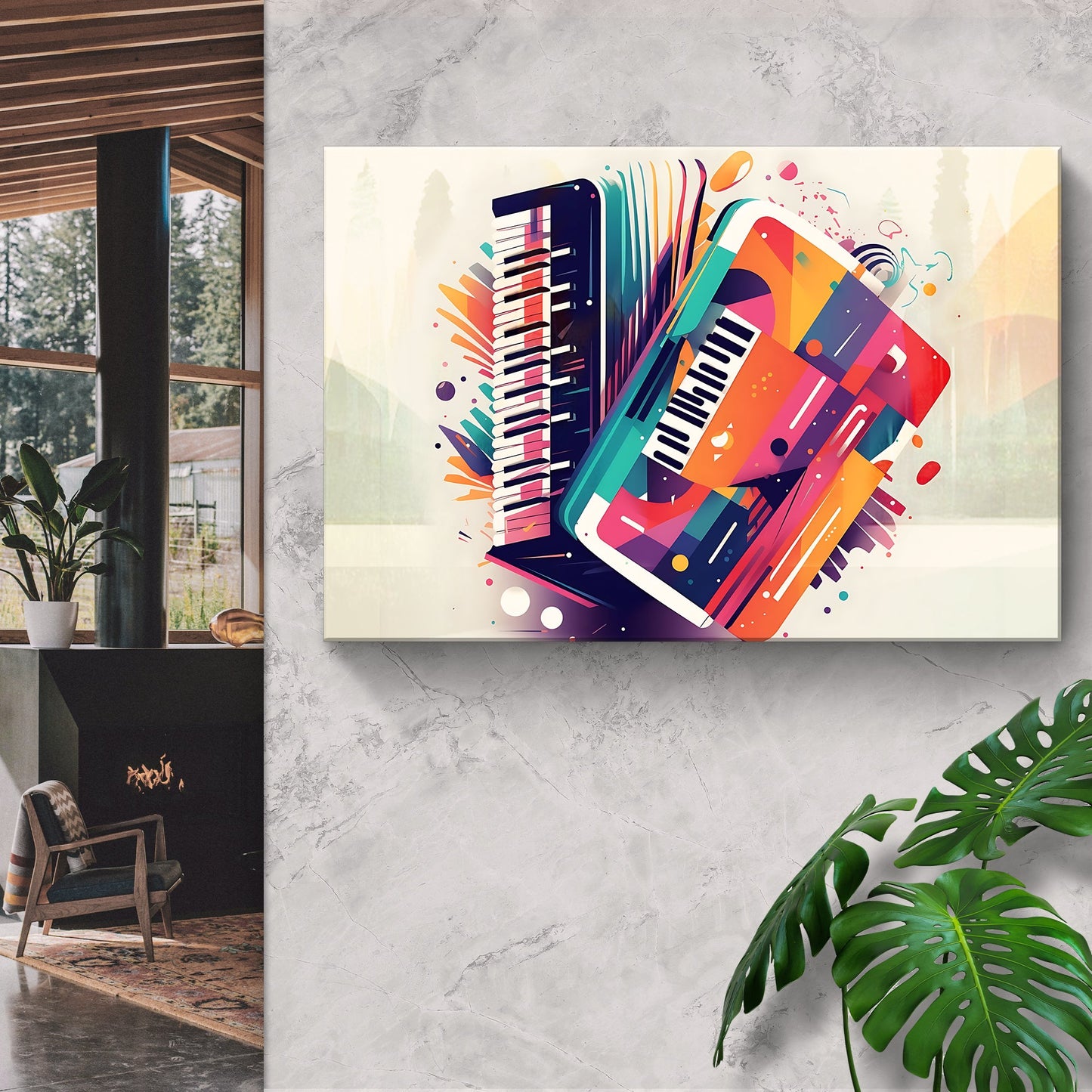 Abstract Artistry Wall Art Featuring the Accordion