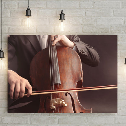 Grunge Serenade Cello Grunge Canvas Wall Art