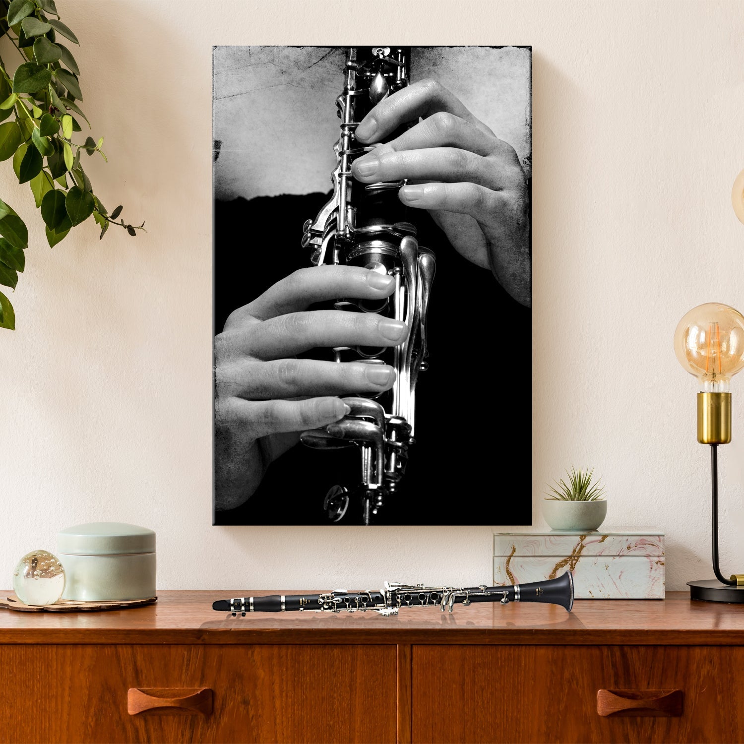 Clarinet Concerto Clarinet Playing Canvas Wall Art