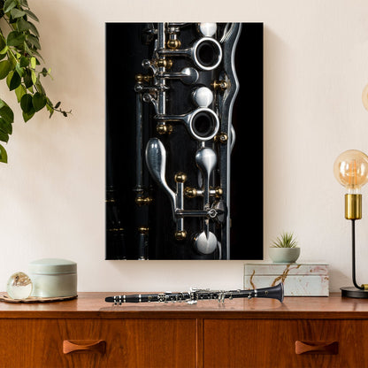 Intimate Sounds Clarinet Up Close Canvas Wall Art