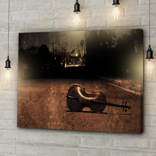 Rustic Harmony Cello Rustic Canvas Wall Art
