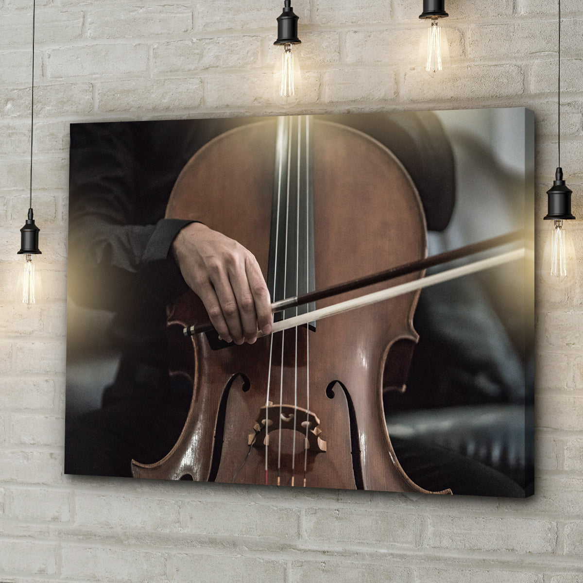 melodic mastery cello playing canvas wall art