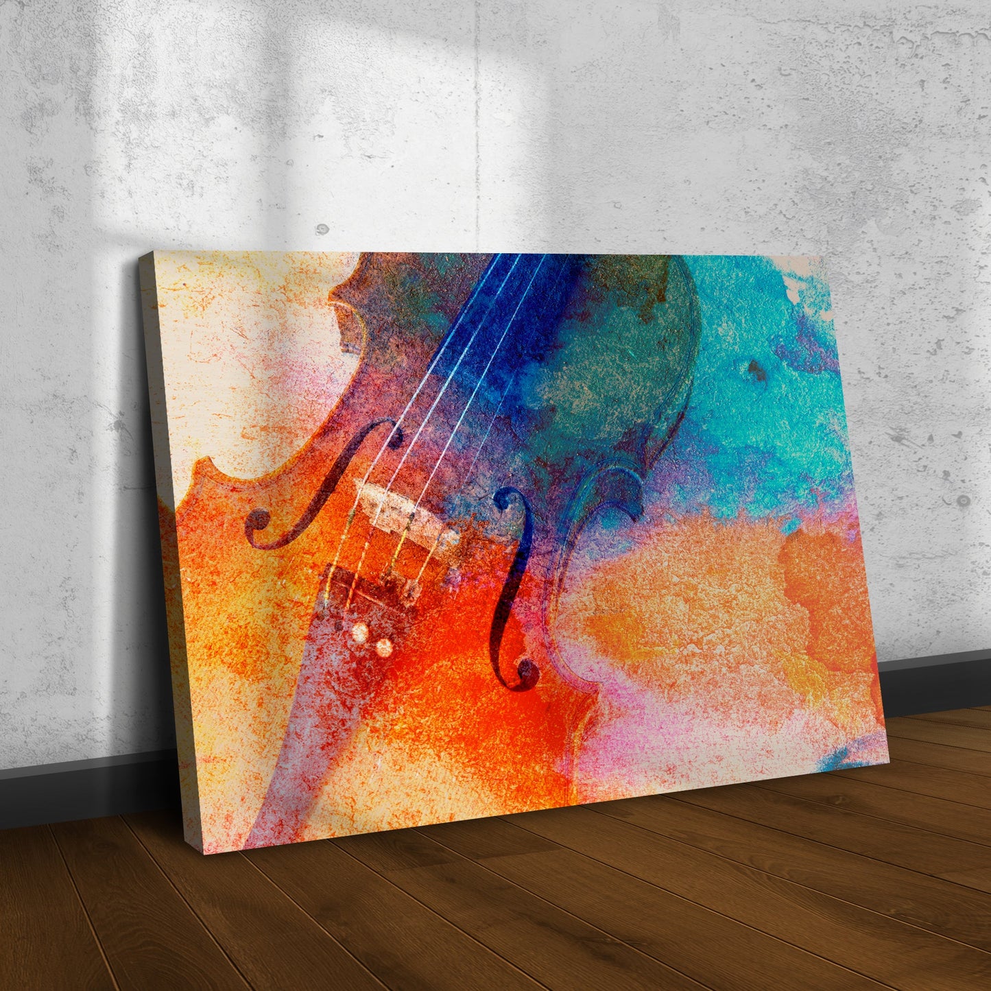 Retro Reverie Cello Retro Canvas Wall Art