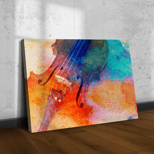 Retro Reverie Cello Retro Canvas Wall Art