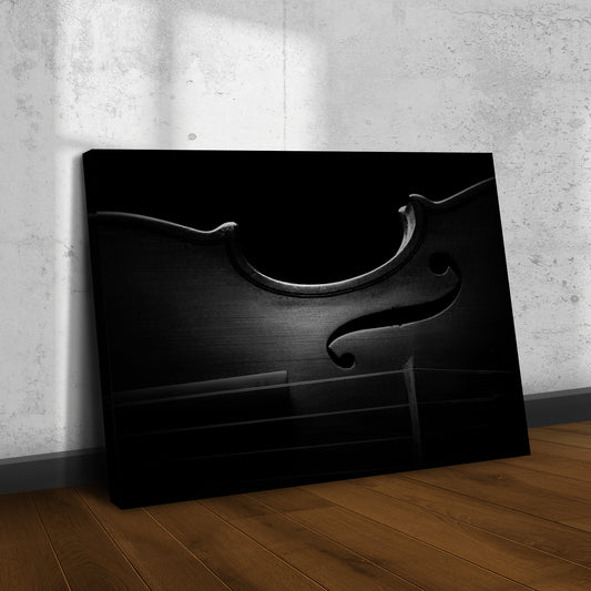 Monochromatic Melody Cello Monochrome Canvas Wall Art