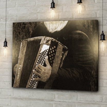 Canvas Wall Decor with Rustic Accordion Charm