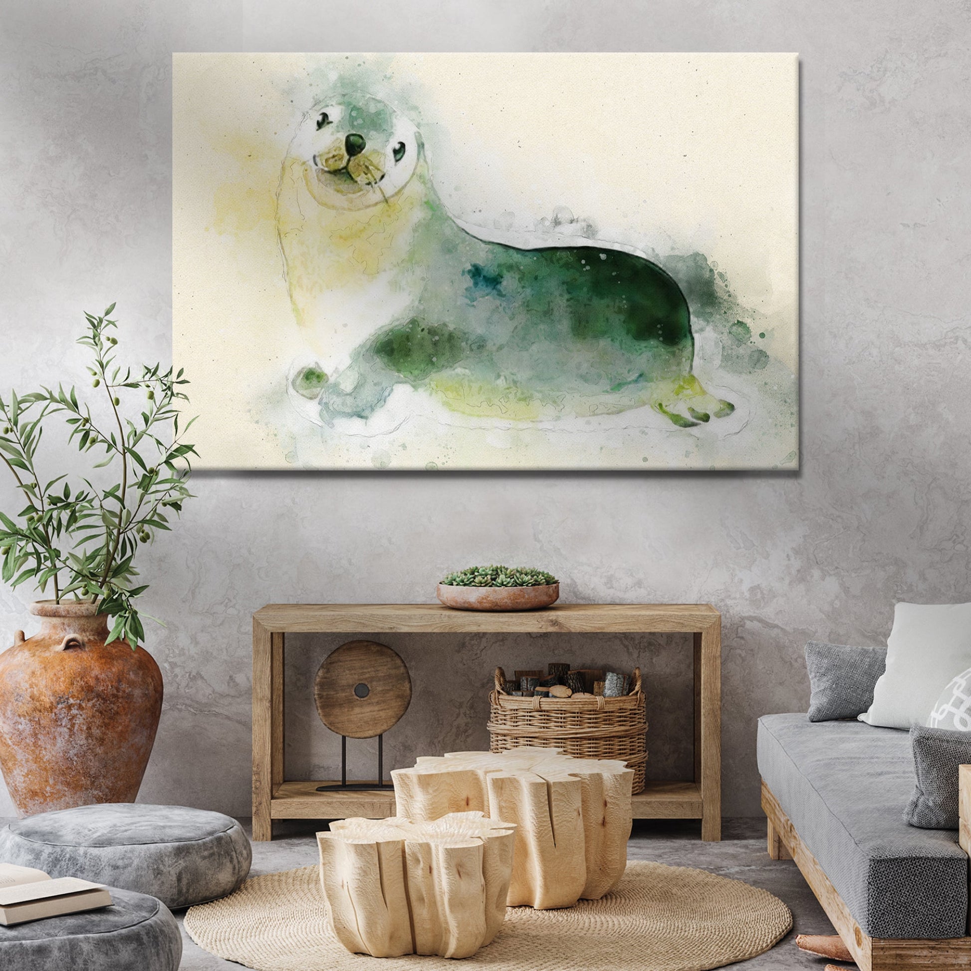 Arctic Seal Pup's Return  Canvas Wall Art