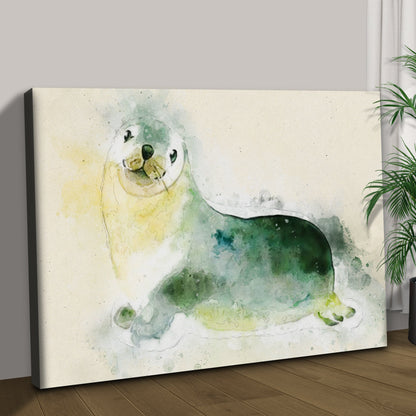 Arctic Seal Pup's Return  Canvas Wall Art